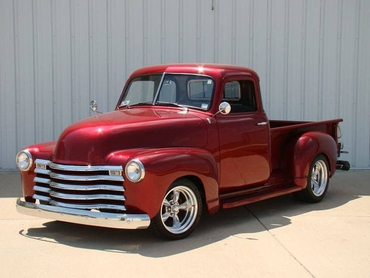 Candy-red classic Chevrolet 3100 pickup